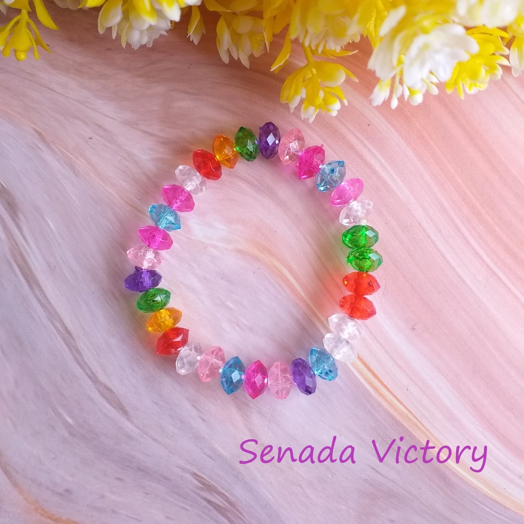 Senada Victory Gelang Kristal Warna Warni Gelang Anak Aksesoris Wanita SGK02