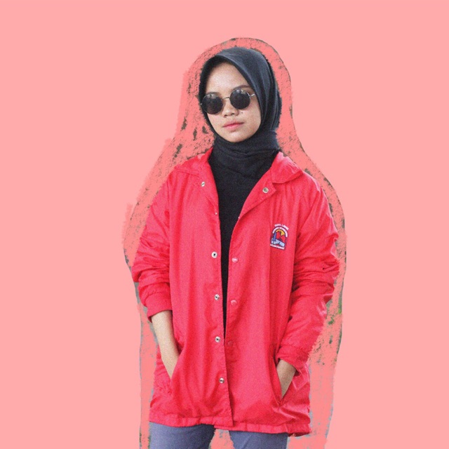 THRIFT SHOP 90s | JAKET WINDBREAKER MERAH