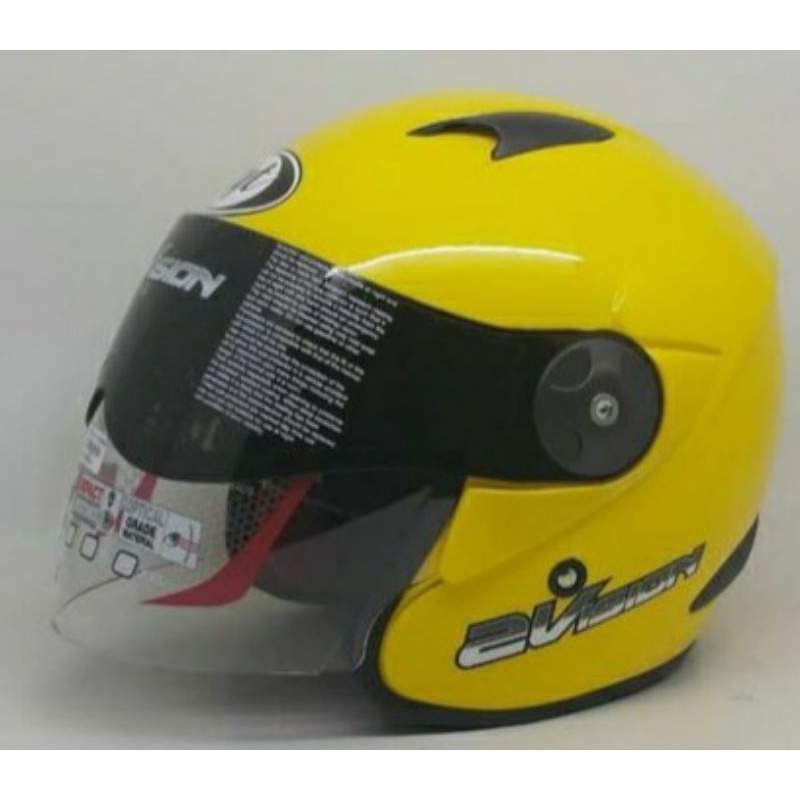 Helm KYT 2 vision ORIGINAL MURAH DOT dan SNI Helm indonesia-Kuning