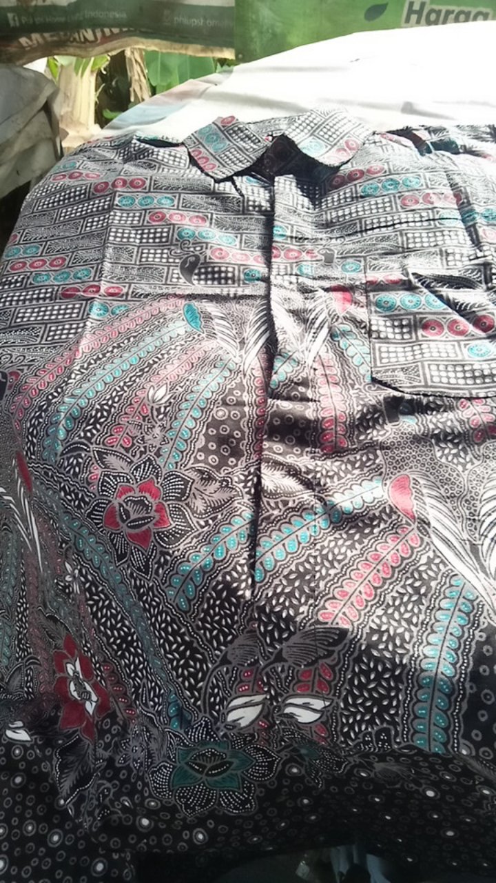 Dian Batik Hrb026 Kenongo Kemeja Abu Bata Pendek Pekalongan Padi M L Xl Kemeja Batik.