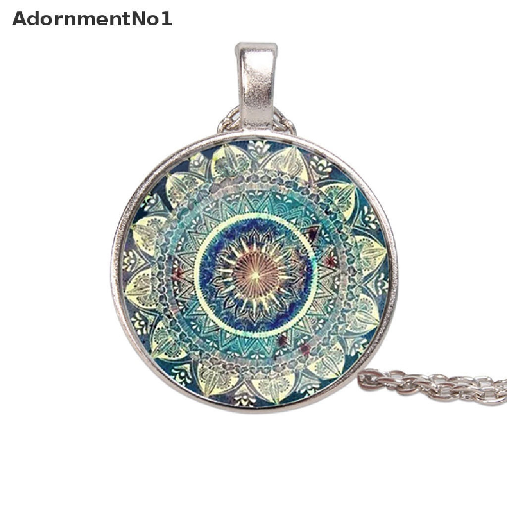 (AdornmentNo1) Kalung Rantai Dengan Liontin Chakra Buddha Mandala Gaya Vintage Untuk Wanita