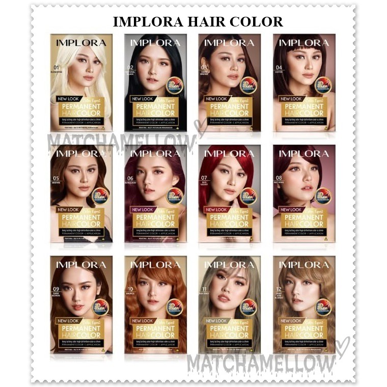 ❄️MATCHA❄️  IMPLORA NEW LOOK PERMANENT HAIR COLOR - IMPLORA CAT RAMBUT ORIGINAL