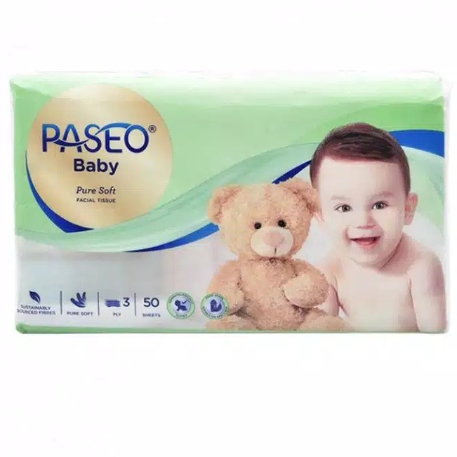 Paseo Baby Pure Soft Facial Tissue 50 Sheets