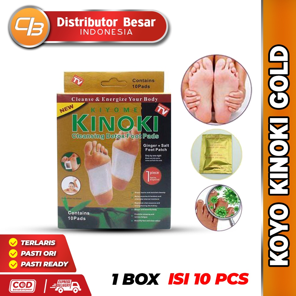 DBI - COD (1 Box Isi 10 Pcs) Koyo Kaki Kinoki Gold Detox ASLI /Koyo Kesehatan Ampuh Membuang Racun Tubuh