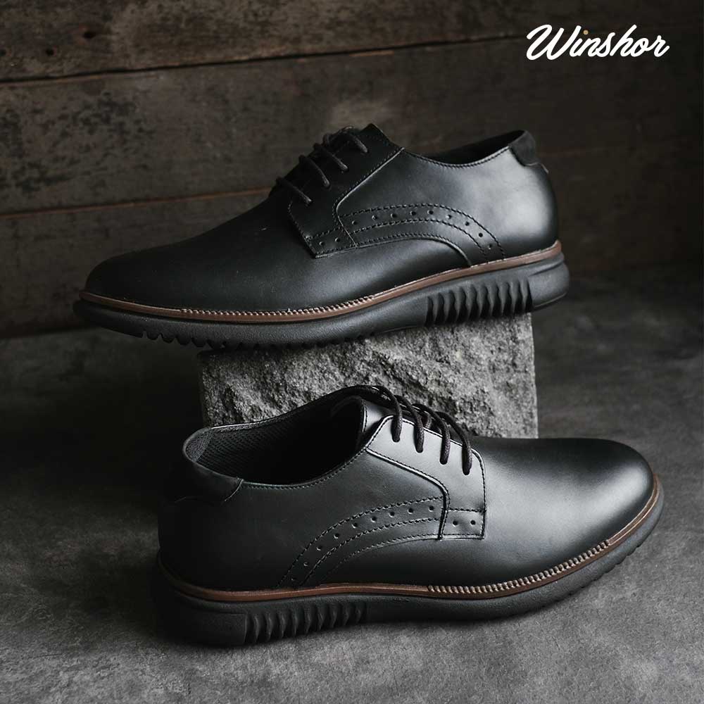 Sepatu Casual Kulit - Winshor - Grandos - Black