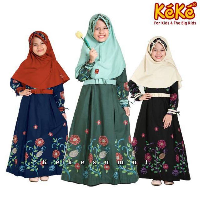 Setelan Gamis Anak KEKE - GM SR 181904 Hitam size 4