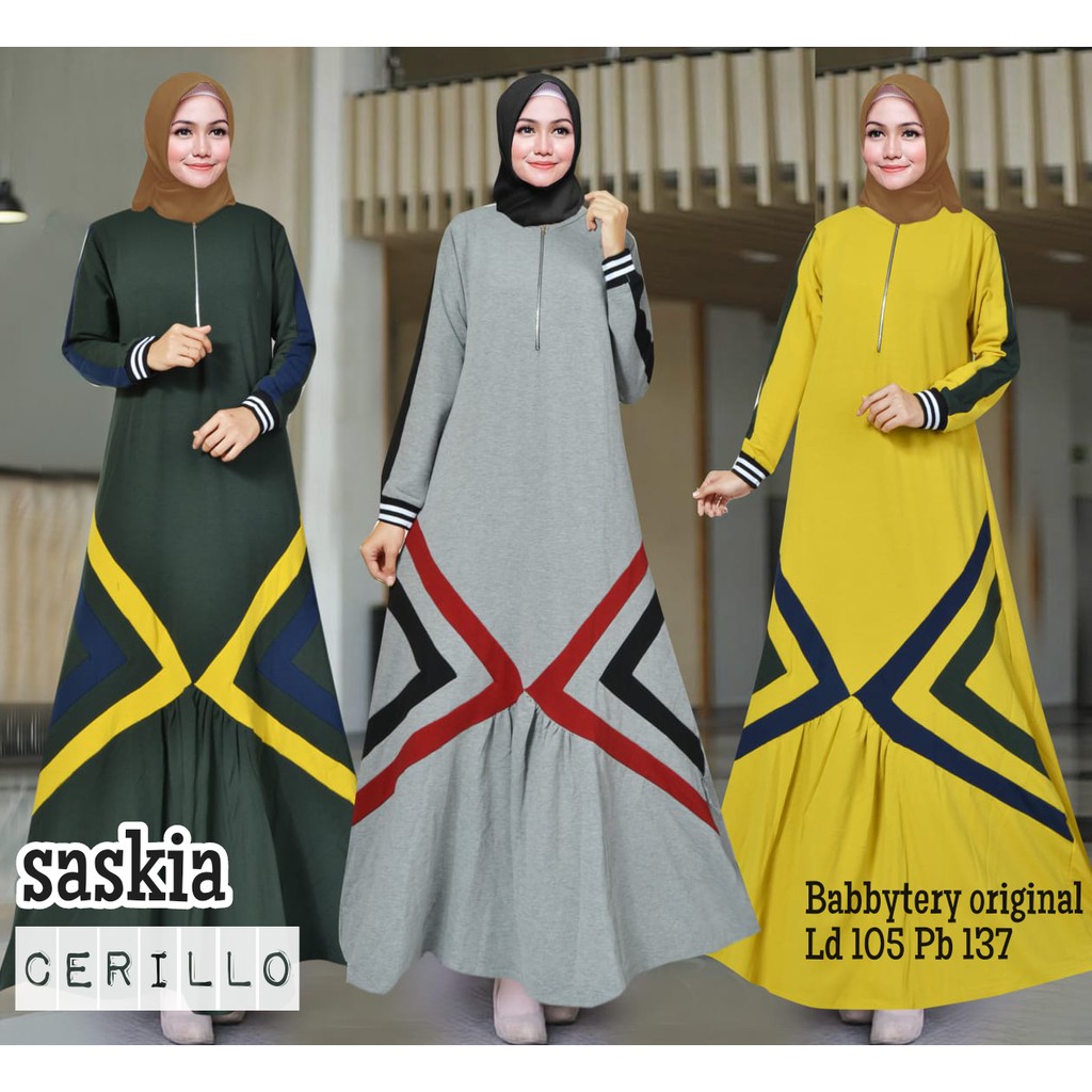 Gamis Syari Dress Muslim Gamis Saskia By cerillo