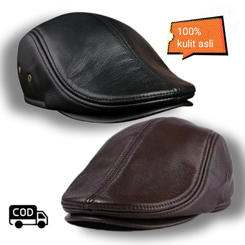 Topi Pet kulit Asli Garut, topi Pet,copet,Topi Pelukis Kulit Asli Garut Original