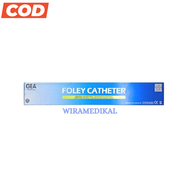 Foley Catheter Fr16 Fr18 GEA Selang Urine 2 Way 16 Fr dan 18 Fr GEA  Selang Catheter GEA - Box isi 10