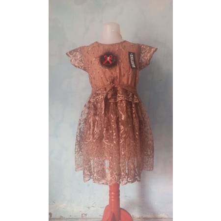 dress brokat pesta anak