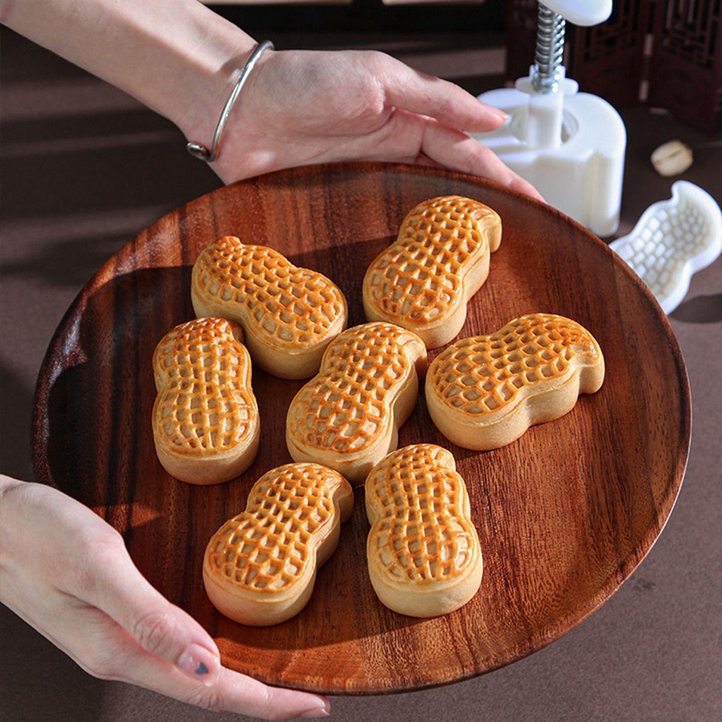 [Elegan] Ma'amoul Bentuk Oriental Pastry Kesemek Berbentuk Kacang Dapur Tekan Tangan Baking Cookie Stamp Cutter