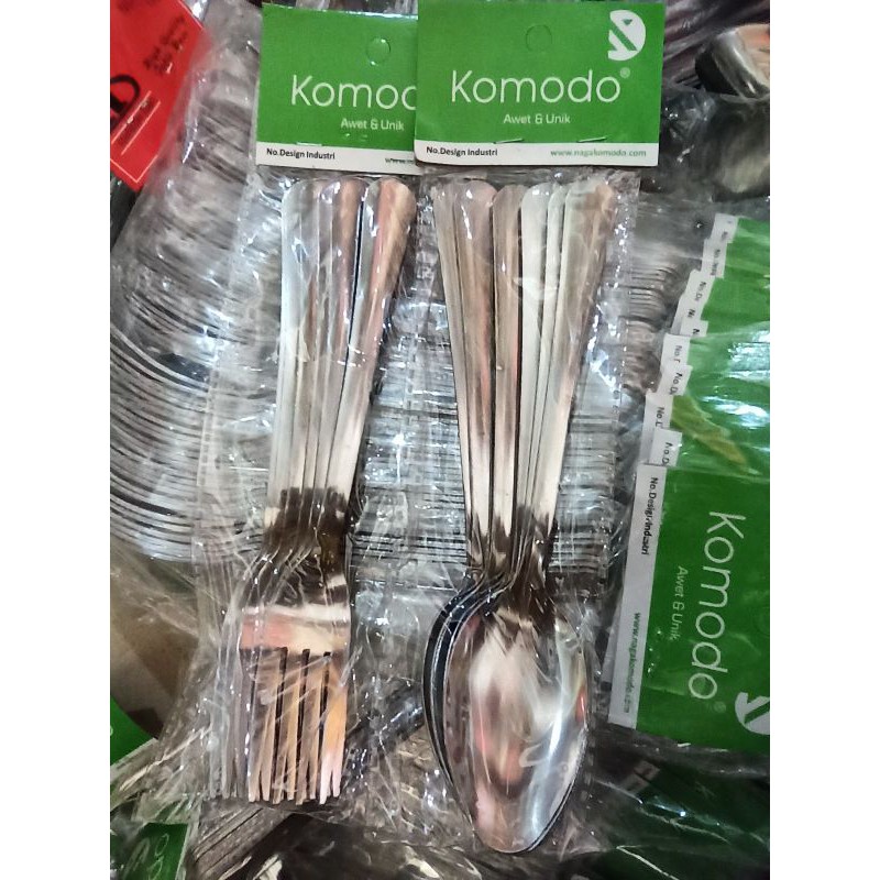 Sendok Garpu Makan Stainless Steel 12pc Tebal Kuat Dinemate Komodo