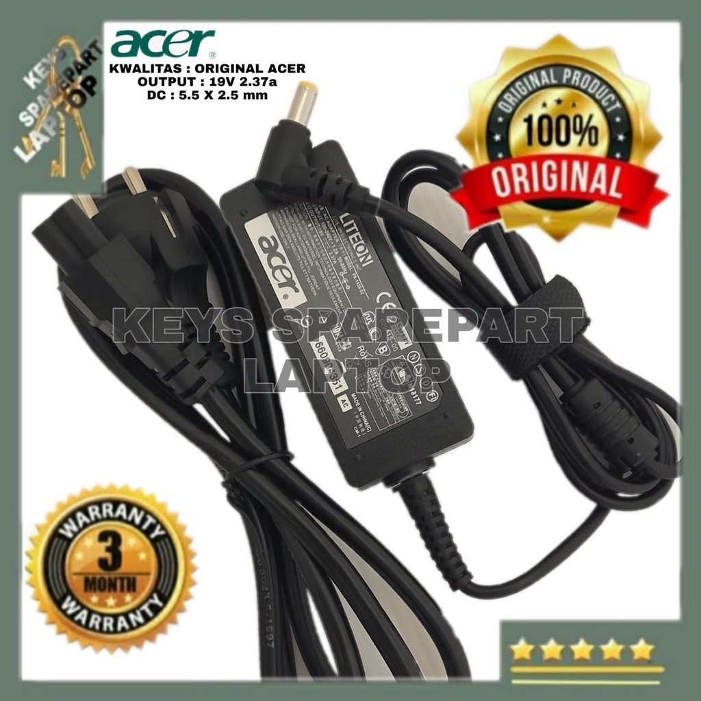 adaptor charger Casan Kabel laptop acer aspire 3 2.37a 2.37 2,37 a 2,37a E5-422 E5-473 E5-522 E5-532 ES1-512 ES1-711 es1-131-c3v5 3 A3-11 A314 A315 A311  ES 11 ES1-132 A314-32 Es1-432 E5-471 Original 5.5 2.5