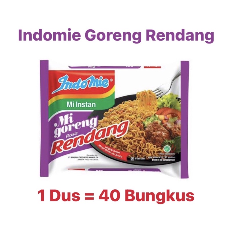 

〖Indomie Goreng Rasa Rendang | 1 Dus - 40 Bungkus | Mie Mi instant Rendang〗