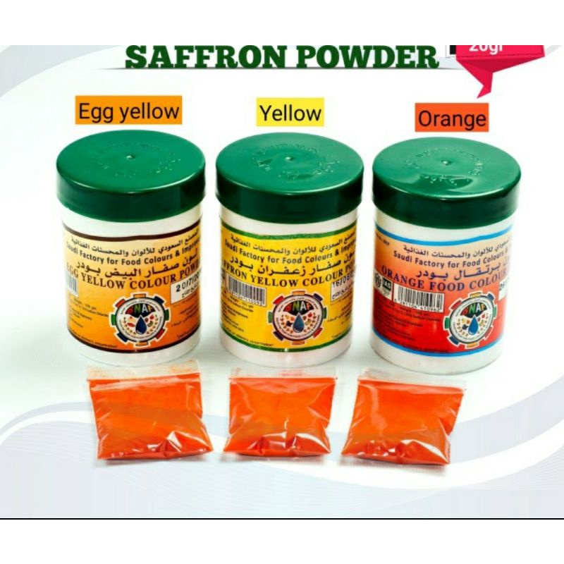 

safron pewarna nasi Arab import saudi.yellow - orange - egg- strwbery dll