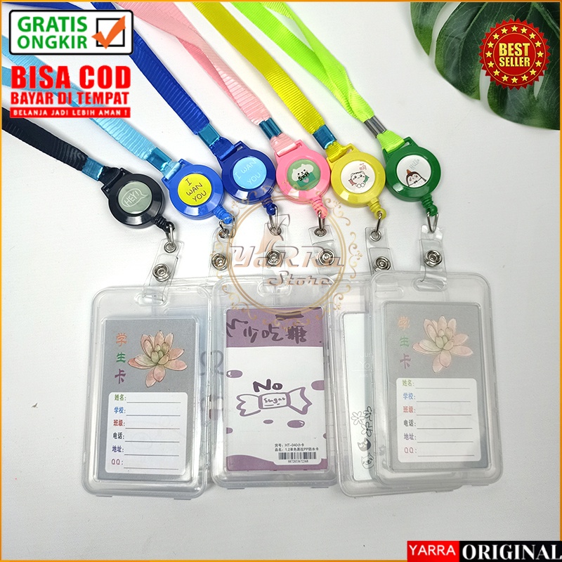 

(COD) Name tag ID CARD HOLDER KOREA dan kalung tempat name tag kartu 2 sisi MX2545