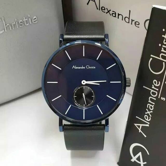 JAM TANGAN PRIA / COWOK ALEXANDRE CHRISTIE AC 8484 BLACK BLUE
