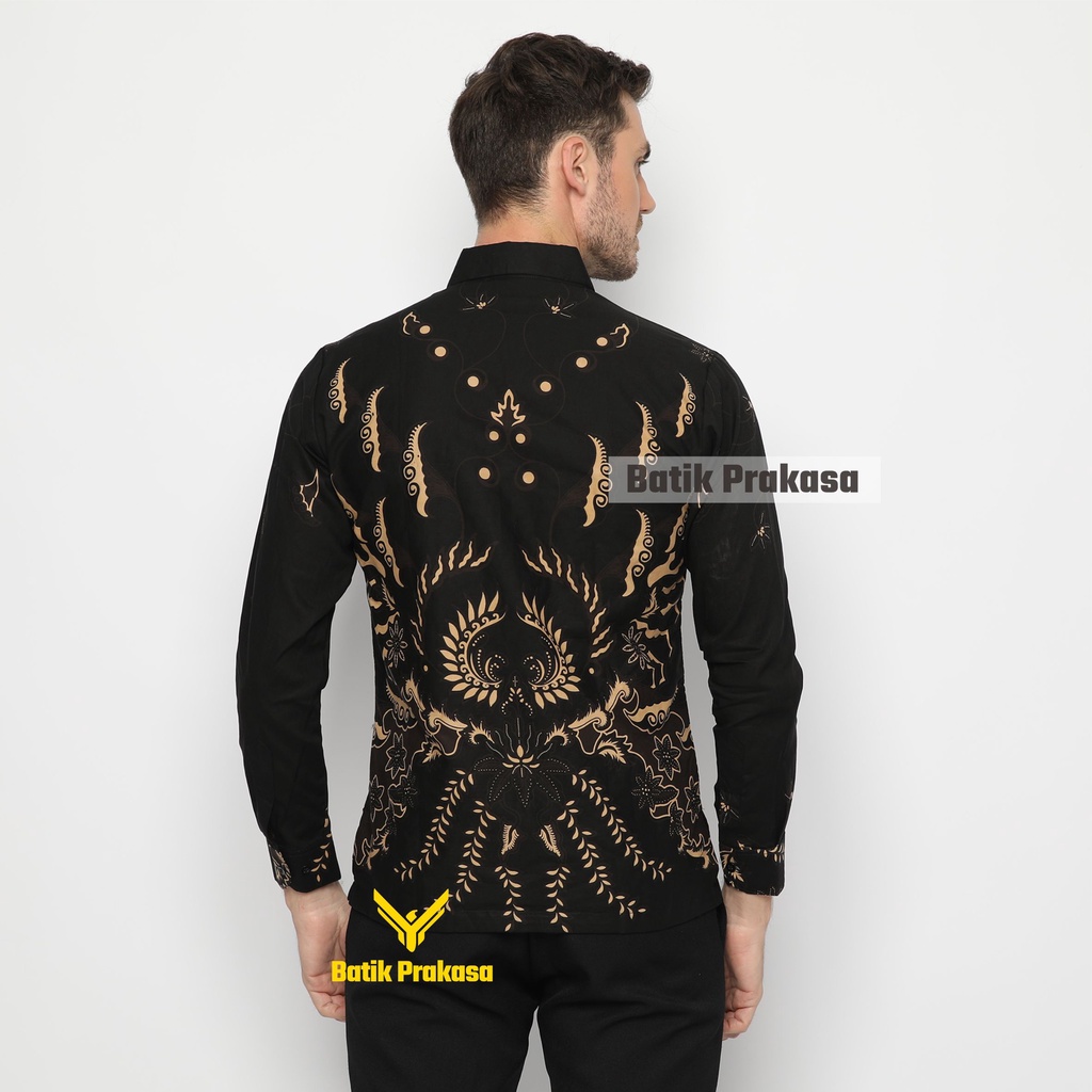 Kemeja Batik Prakasa Motif Arga Bima Slimfit Lengan Panjang Batik Solo