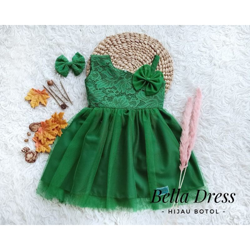 DRESS NATAL ANAK PEREMPUAN / BELLA DRESS BROKAT EDISI NATAL / BAJU NATAL ANAK PEREMPUAN