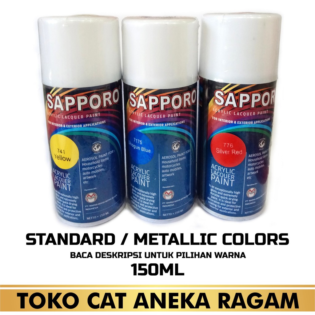 Cat Semprot Sapporo Spray Warna Standard 150ml Pylox Cat Semprot Sapporo Spray Warna Standard 150ml Pylox