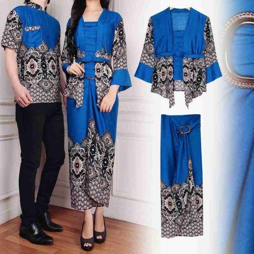 Baju Couple Batik Pasangan Muslim Tunangan Nikahan Mewah Elegan Trand Modern Terbaru 2022 Cp Kelana 