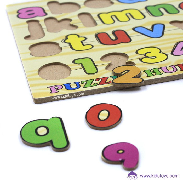 Mainan Puzzle Kayu Anak Puzzle Huruf Kecil Angka Kidu Toys