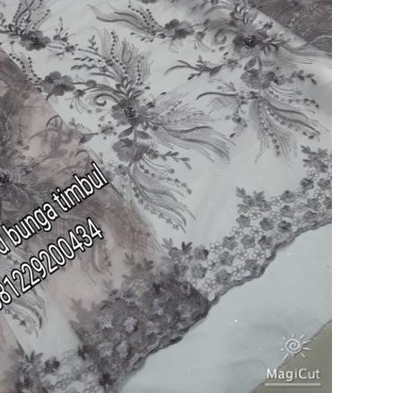 ◊ New bahan kain tille 3D mutiara bahan kain brokat 3d/bahan kebaya(harga per 0.5 meter) ✹