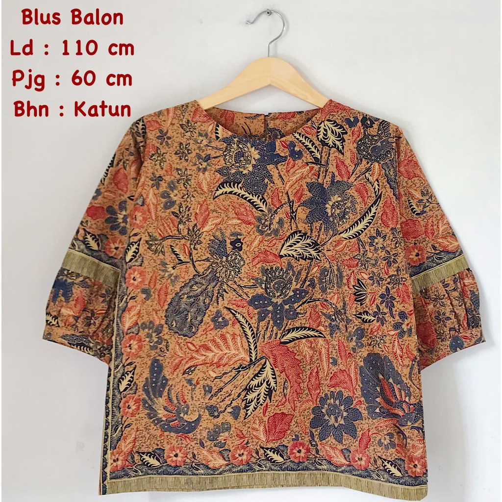 Blus balon batik solo cantik blus motif kekinian