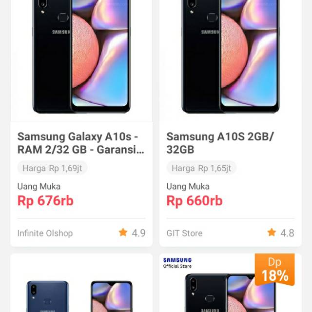 Samsung a10s ram 3/32 gb warna black