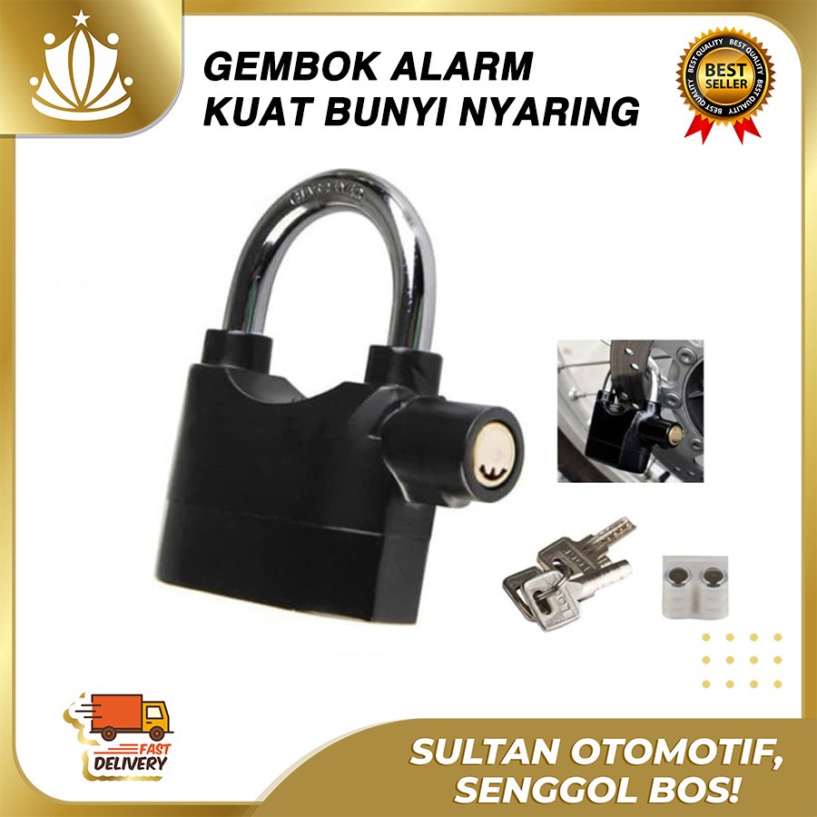 GEMBOK ALARM Motor Sepeda Safety Padlock Pengaman Besi Kuat Universal