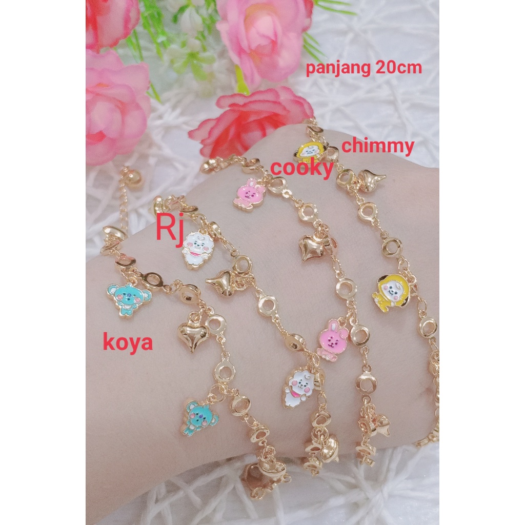 GELANG RANTAI ANAK FASHION KARAKTER BT KOREA IMPORT