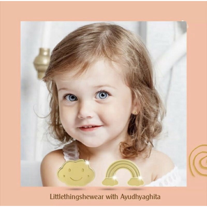 Littlethingshewear - Anting anak RAINBOW GOLD