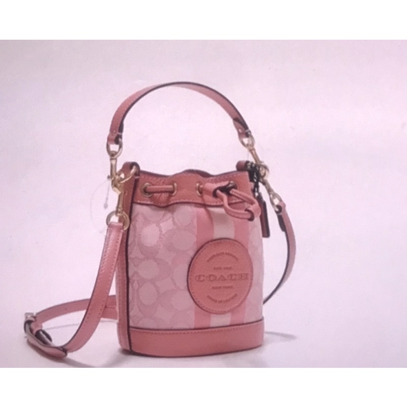 Tas Coach dempsey mini taffy bucket pink preloved