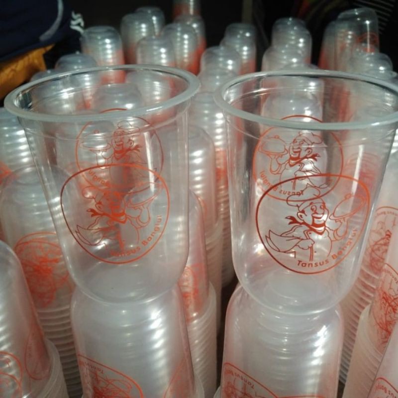 sablon gelas cup oval 16 Oz 8gr minim @1000cup