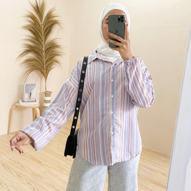 YUBY STRIPE OVERSIZE SHIRT