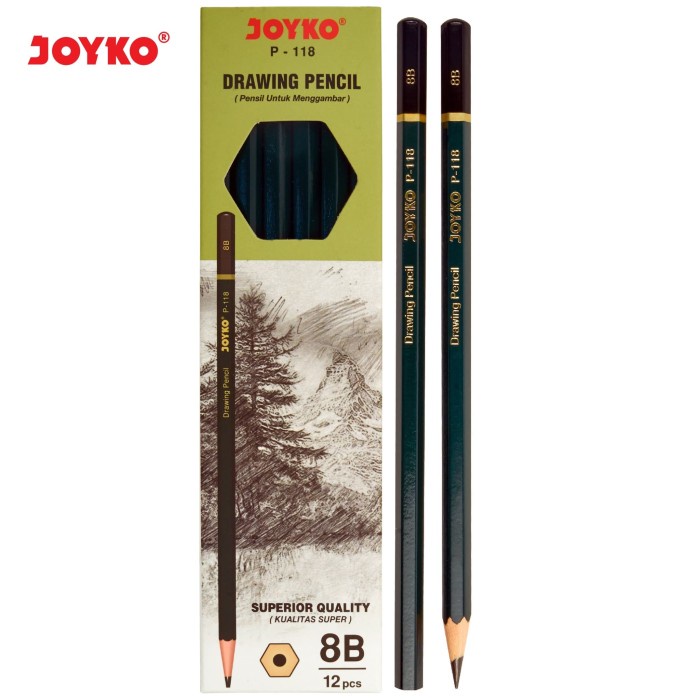 

CODES0X-S0X- Drawing Pencil Pensil Menggambar Joyko P-118 8B 1 Box 12 Pcs