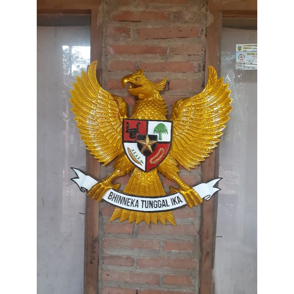 Pajanga dinding Garuda Pancasila 3 Dimensi Kayu hiasan dinding logo burung / FREE PACKING KAYU