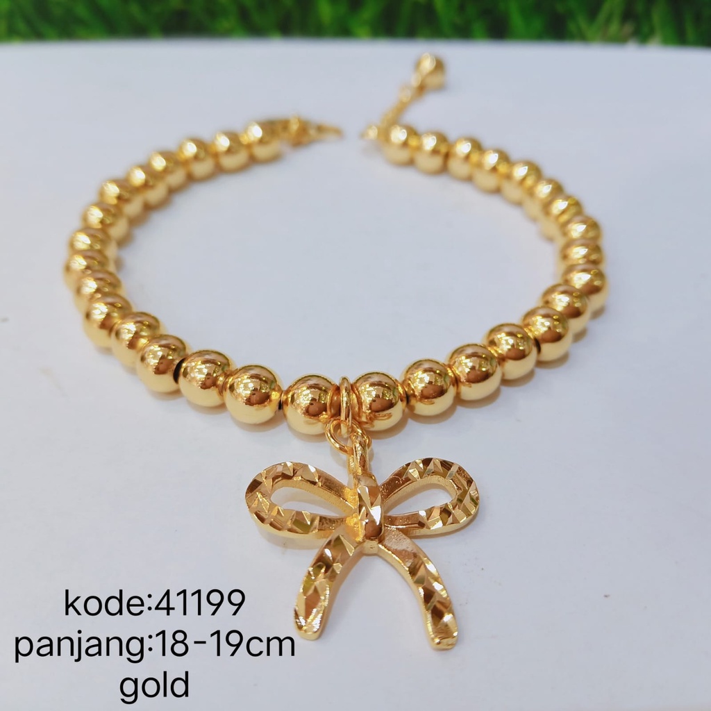 Gelang Titanium Rantai Lapis Emas 24k Premium Best Seller