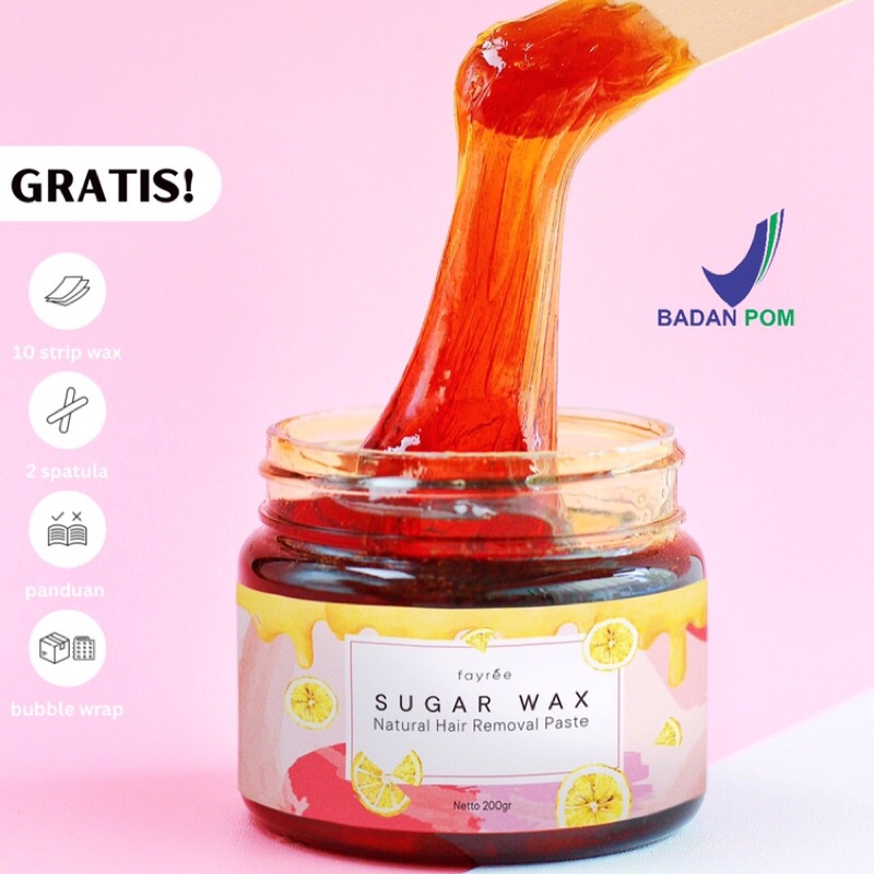 Fayree Sugar Waxing Kit (𝗕𝗣𝗢𝗠) / Paket Lengkap Wax Bulu