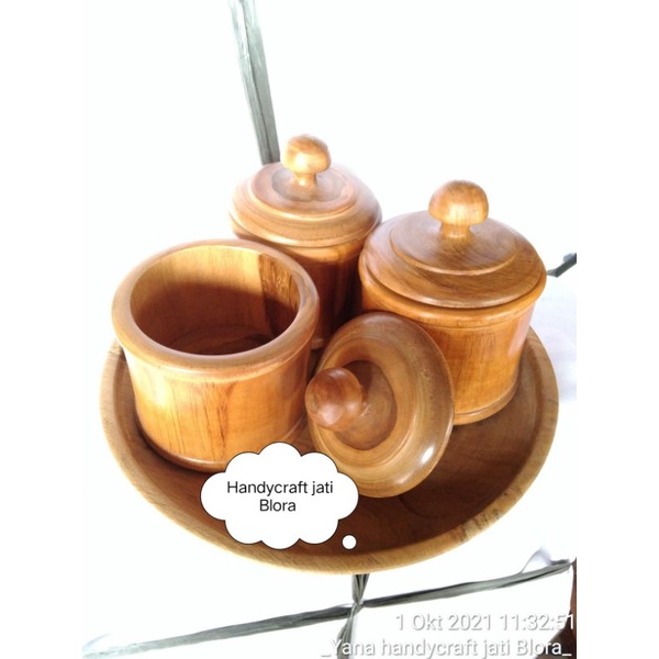 tempat bumbu .toples kayu jati.tempat permen kayu jati