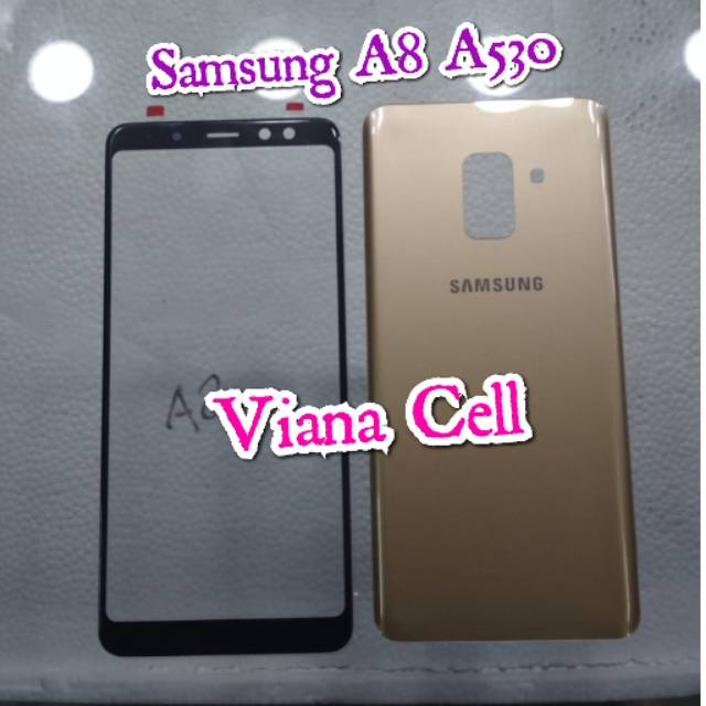 BACKDOR BACKDOOR KACA DEPAN LCD SAMSUNG A8 A530 A530F GOLD ORI