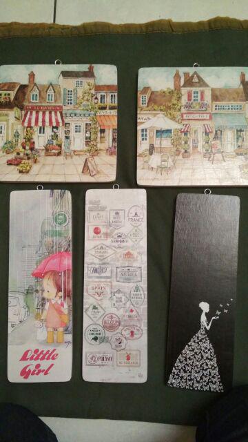 Dekorasi Dinding Scandinavian/poster Kayu / Ukuran 10x30cm / Black Butterfly