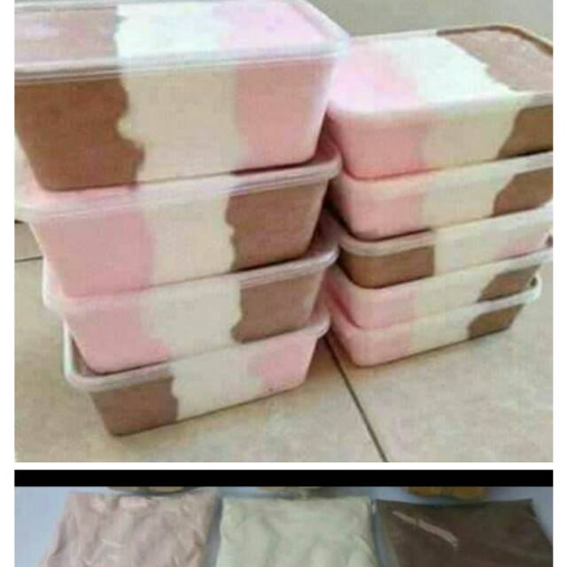 

Paket bubuk es krim 200gram cup 1000ml