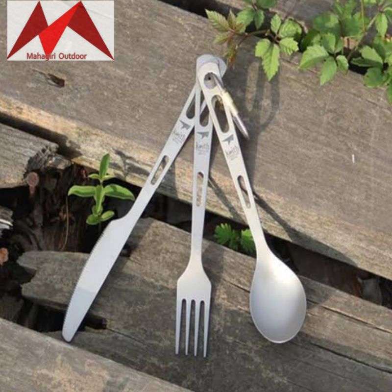 Keith Titanium Ti5310 3pcs cutlery set sendok garpu pisau spoon fork knife ultralight