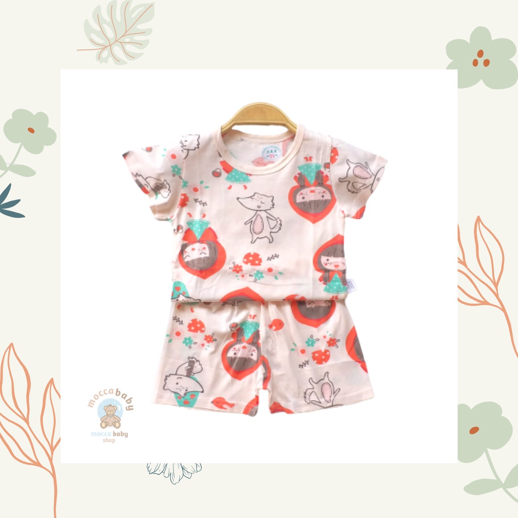 MBSS - Setelan Bayi Pendek FULLPRINT KL / Baju Anak Unisex Setelan Pendek Anak / Baju Bayi Import A121