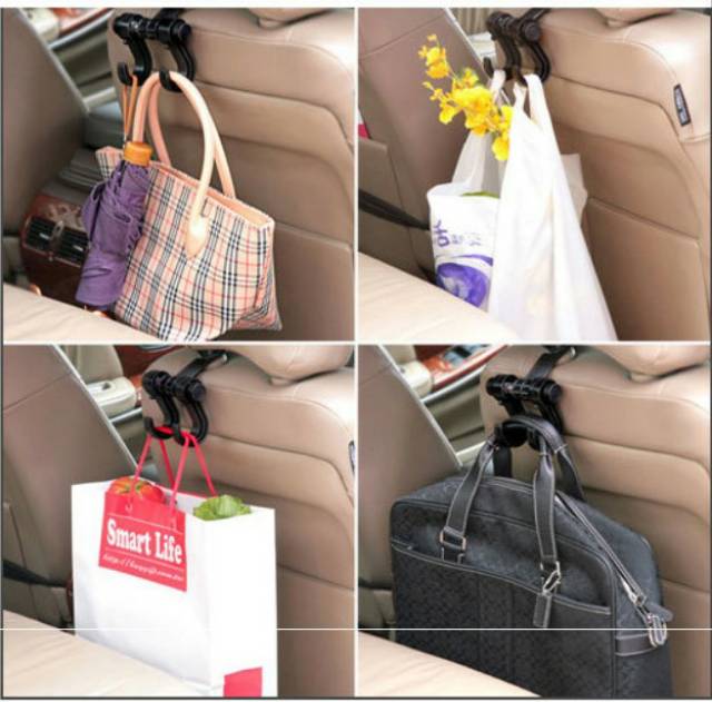 Gantungan Hanger Mobil Tas Belanja Rak Jok Car Organizer  Mobil