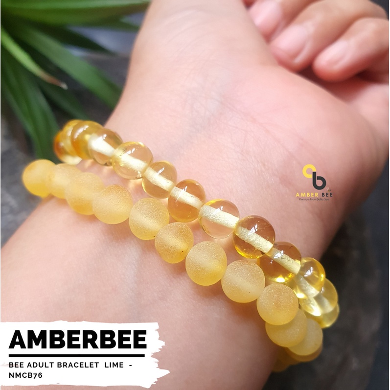 Gelang Amber Dewasa Premium Strechy Lime ABML76 By Amber Bee