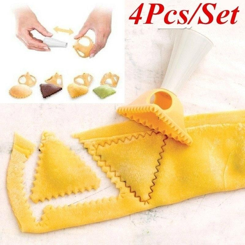 4 Pcs / 1 Set Cetakan Adonan Pangsit Dan Biskuit Untuk Peralatan Dapur