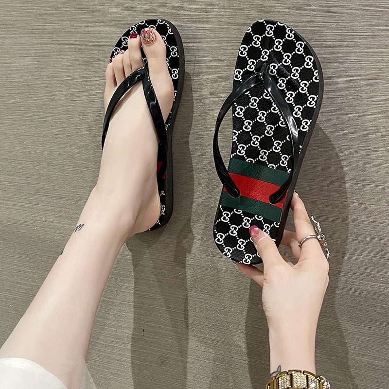 SANDAL JEPIT WANITA FLAT GG | SENDAL JAPIT CEWE DEWASA LUCU MOTIF GG