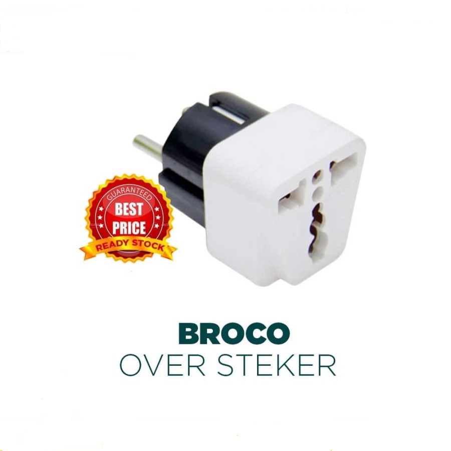 OVER STEKER BROCO 13910 ADAPTOR KAKI 3 KE 2 TRAVEL ADAPTER UNIVERSAL